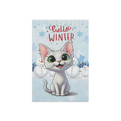 Devon Rex Hello Winter Garden Banner