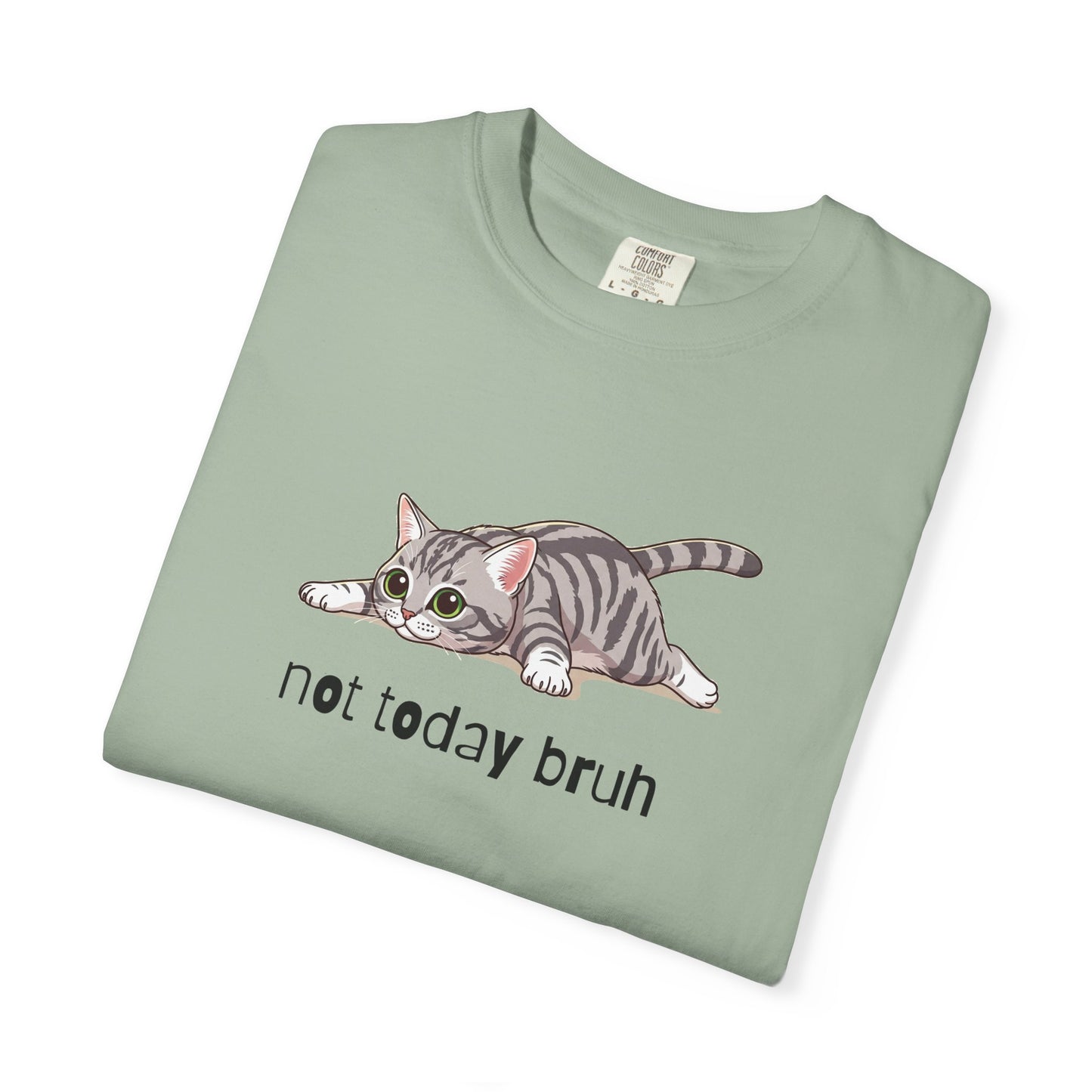 Short hair silver tabby cat Not Today Bruh T-Shirt