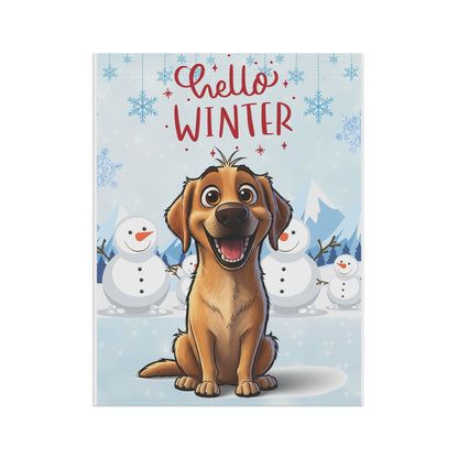 Labrador Hello Winter Garden Banner