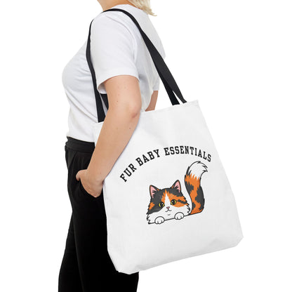 Long hair calico cat FurBaby Tote Bag
