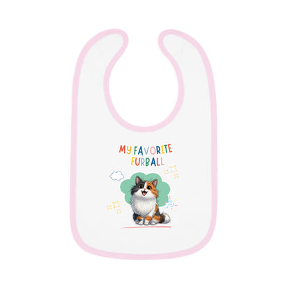 Long hair Calico Cat Favorite Furball Baby Bib