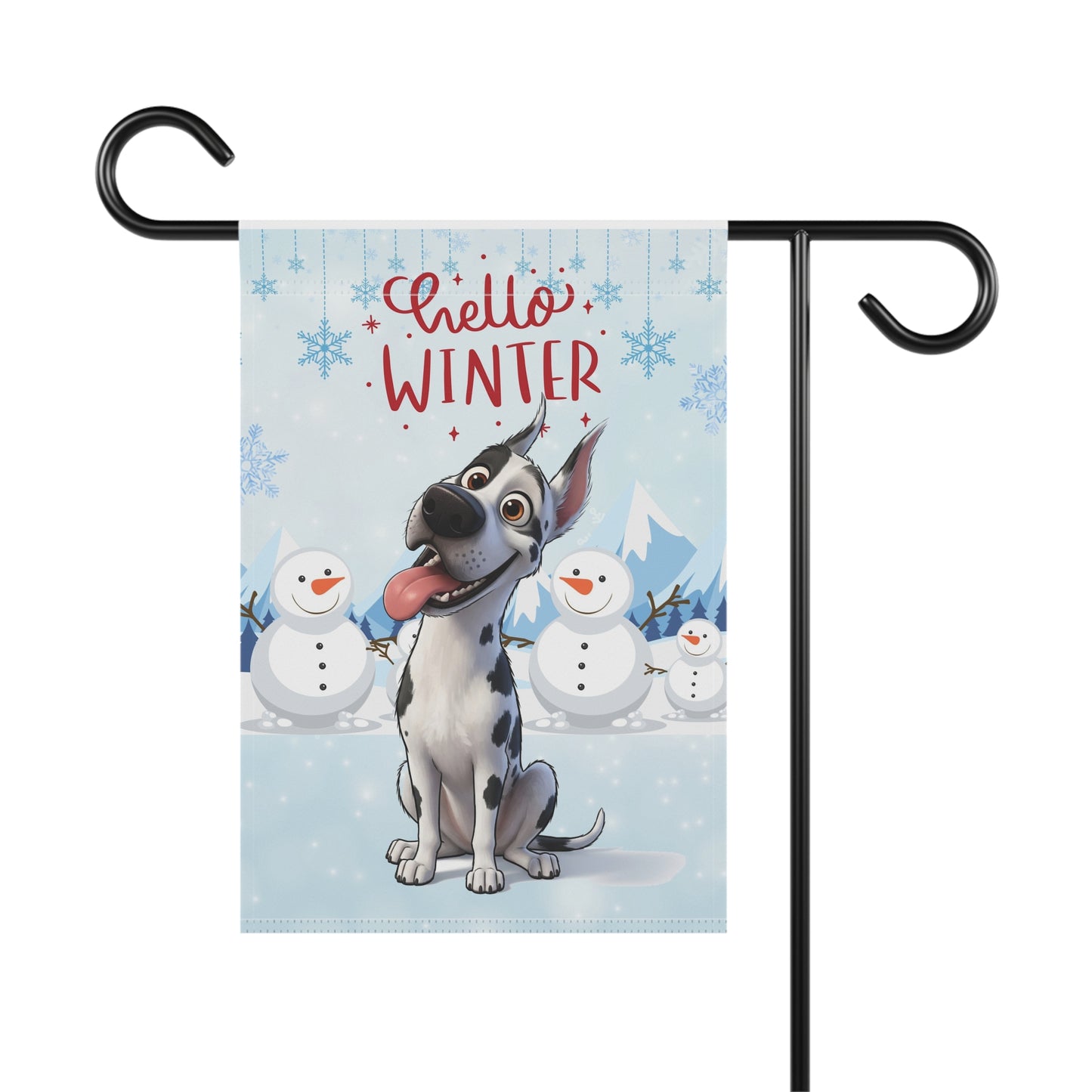 Great Dane Hello Winter Garden Banner