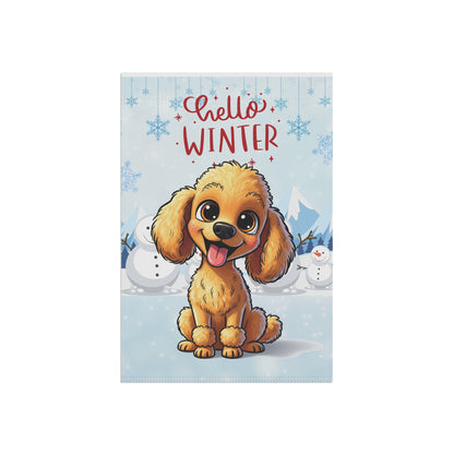 Poodle Hello Winter Garden Banner