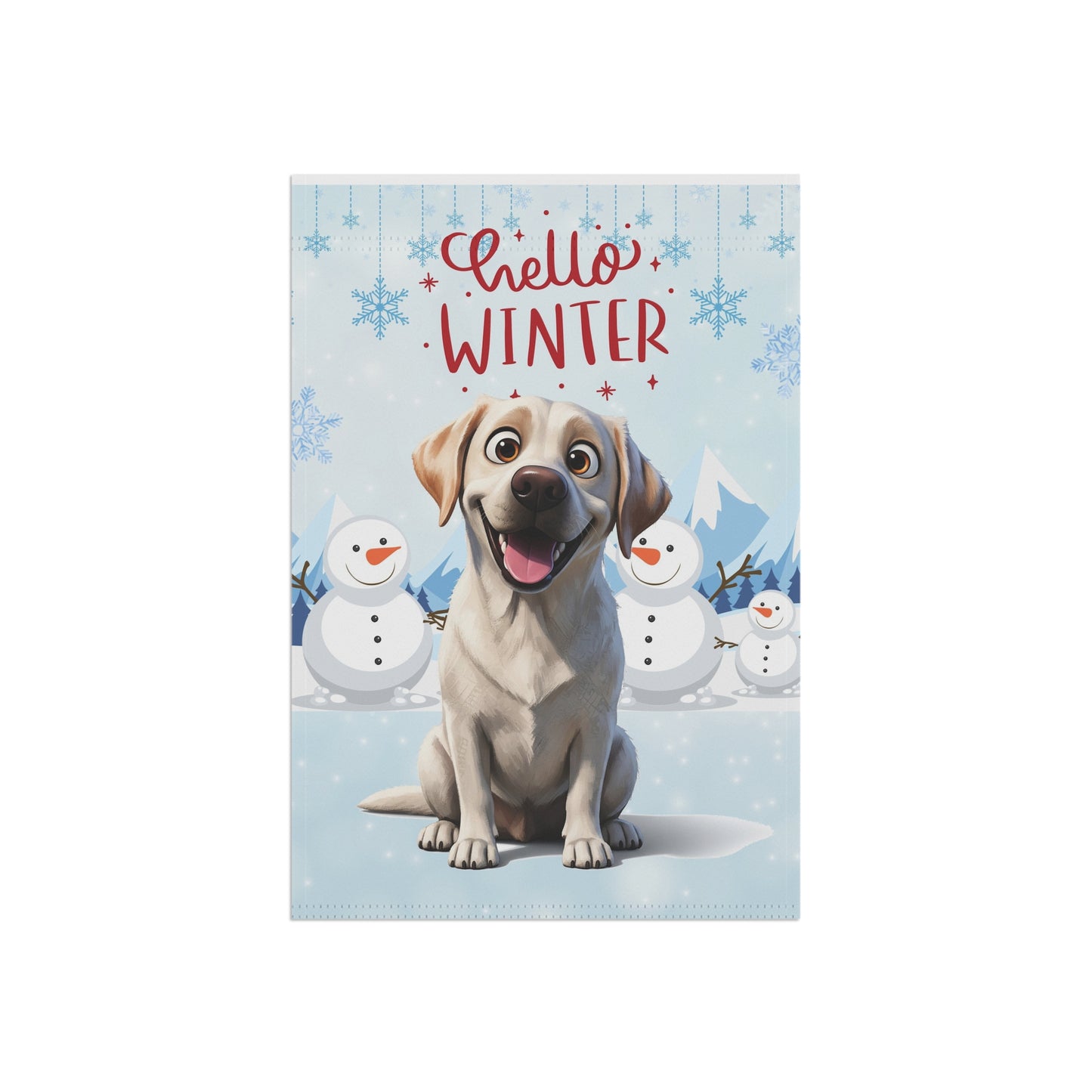 Labrador Hello Winter Garden Banner
