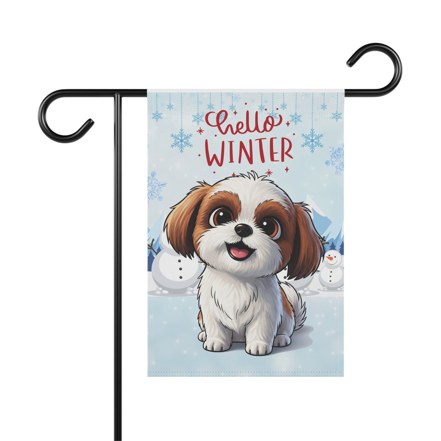 Shih Tzu Hello Winter Garden Banner