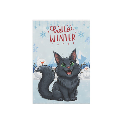 Maine Coon Hello Winter Garden Banner