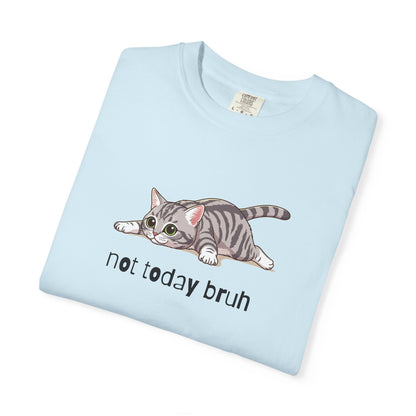 Short hair silver tabby cat Not Today Bruh T-Shirt