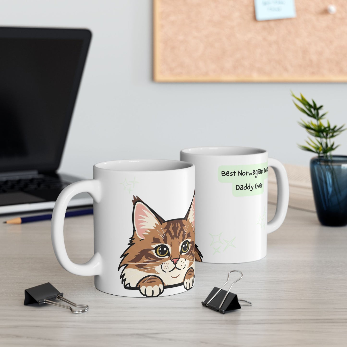 Norwegian Forest Cat Peek-a-Boo Mug | Best Norwegian Forest Daddy Gift