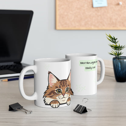 Norwegian Forest Cat Peek-a-Boo Mug | Best Norwegian Forest Daddy Gift