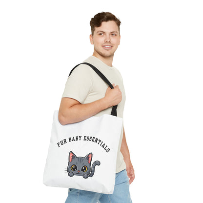 Short hair gray cat FurBaby Tote Bag