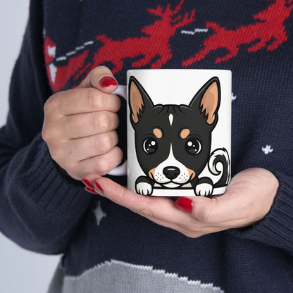 Basenji Peek-a-Boo Mug | Best Basenji Daddy Gift