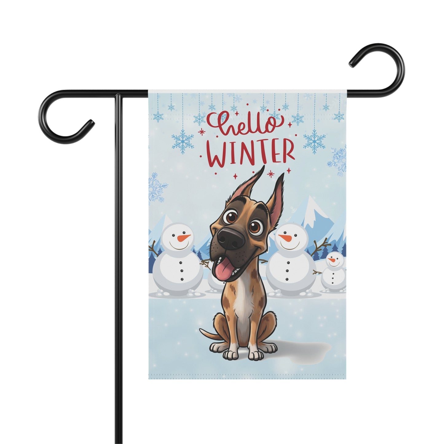 Great Dane Hello Winter Garden Banner