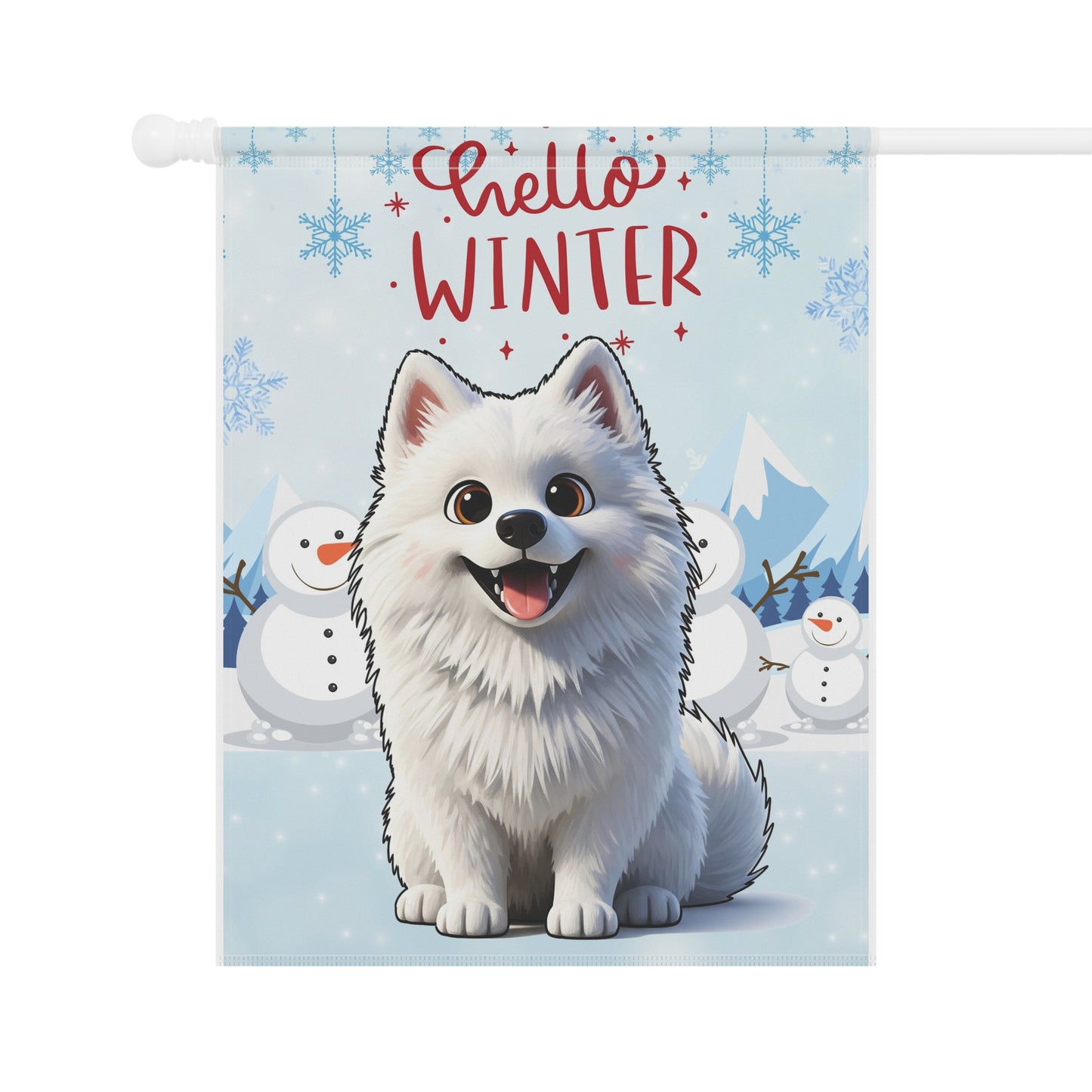 Samoyed Hello Winter Garden Banner