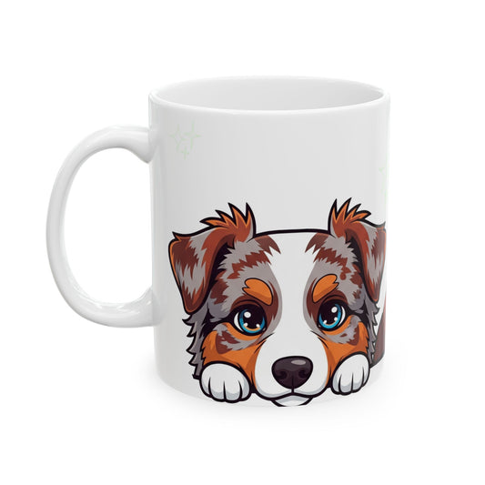 Australian Shepherd Peek-a-Boo Mug | Best Aussie Daddy Gift