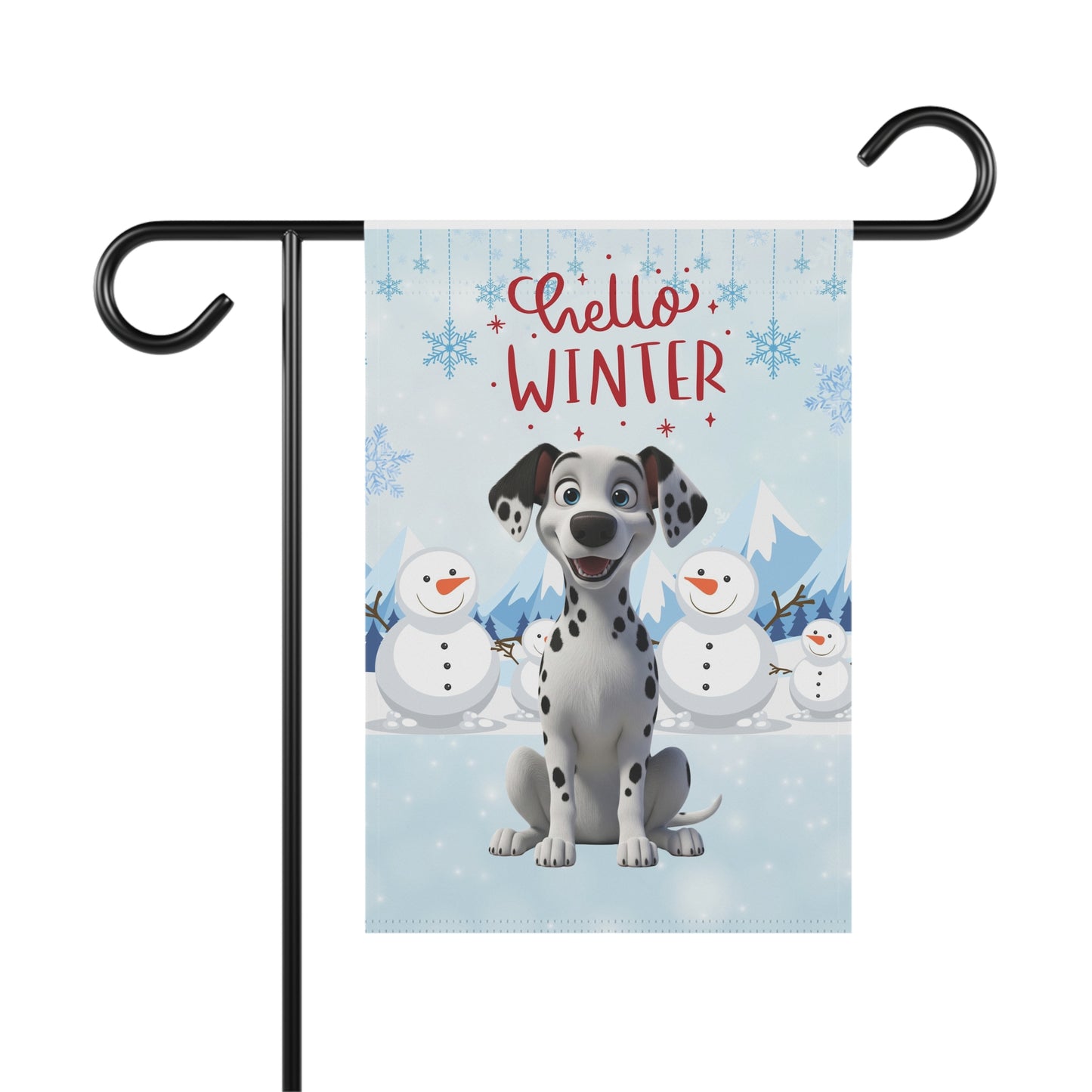 Dalmation Hello Winter Garden Banner