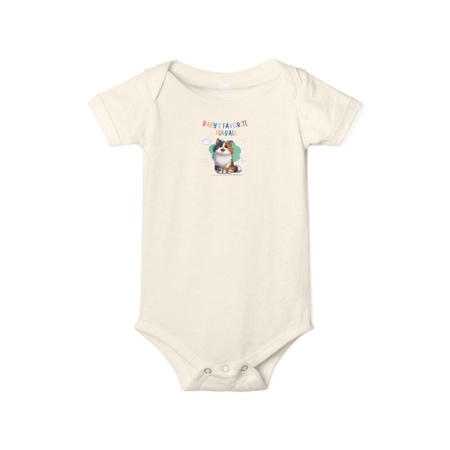Long hair calico cat Favorite Furball Onesie