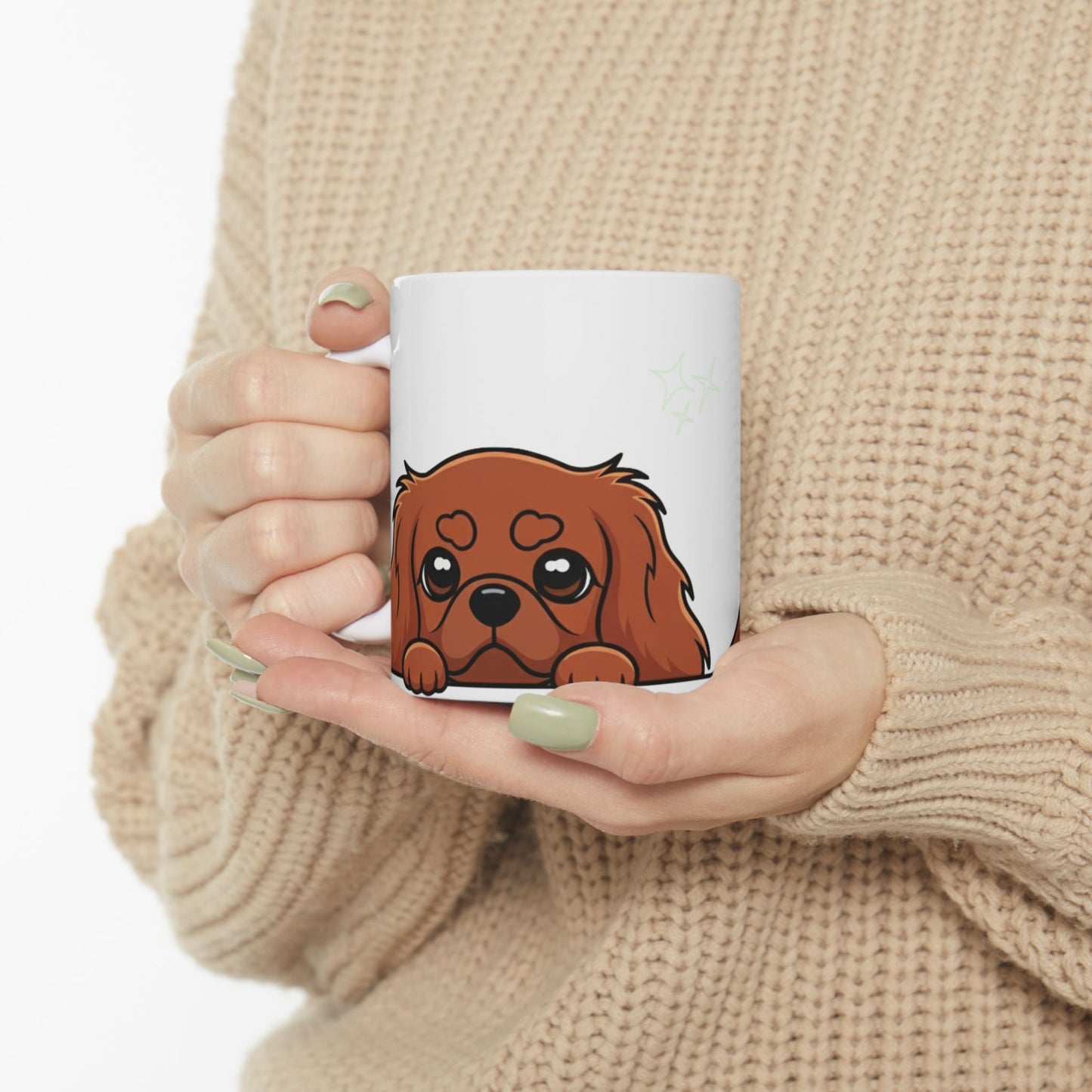 Cavalier King Charles Spaniel Peek-a-Boo Mug | Best Cavalier Daddy Gift