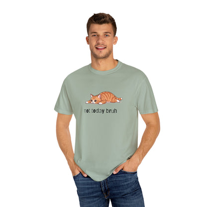 Short hair bi-color orange cat Not Today Bruh T-Shirt