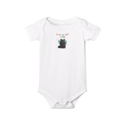 Long hair black cat Favorite Furball Onesie