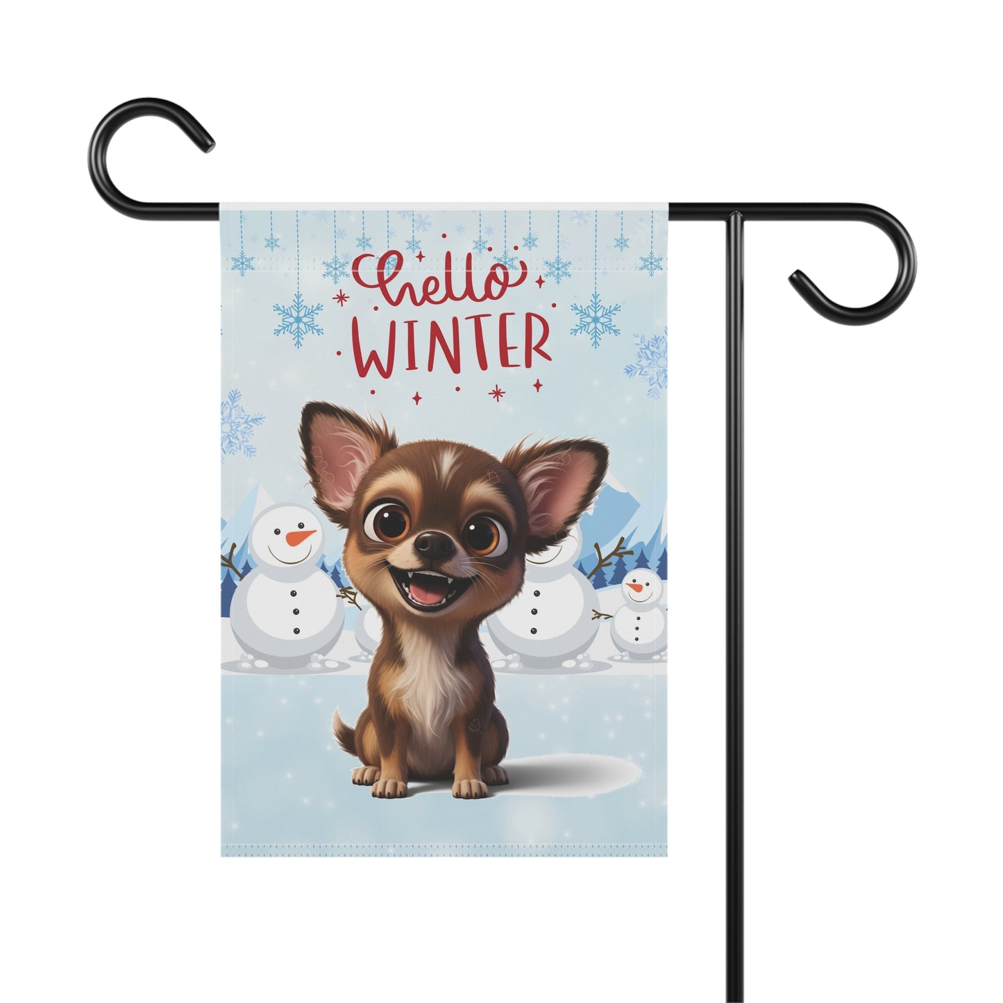 Chihuahua Hello Winter Garden Banner