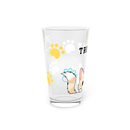 Short hair cream cat Tiny Trouble Pint Glass
