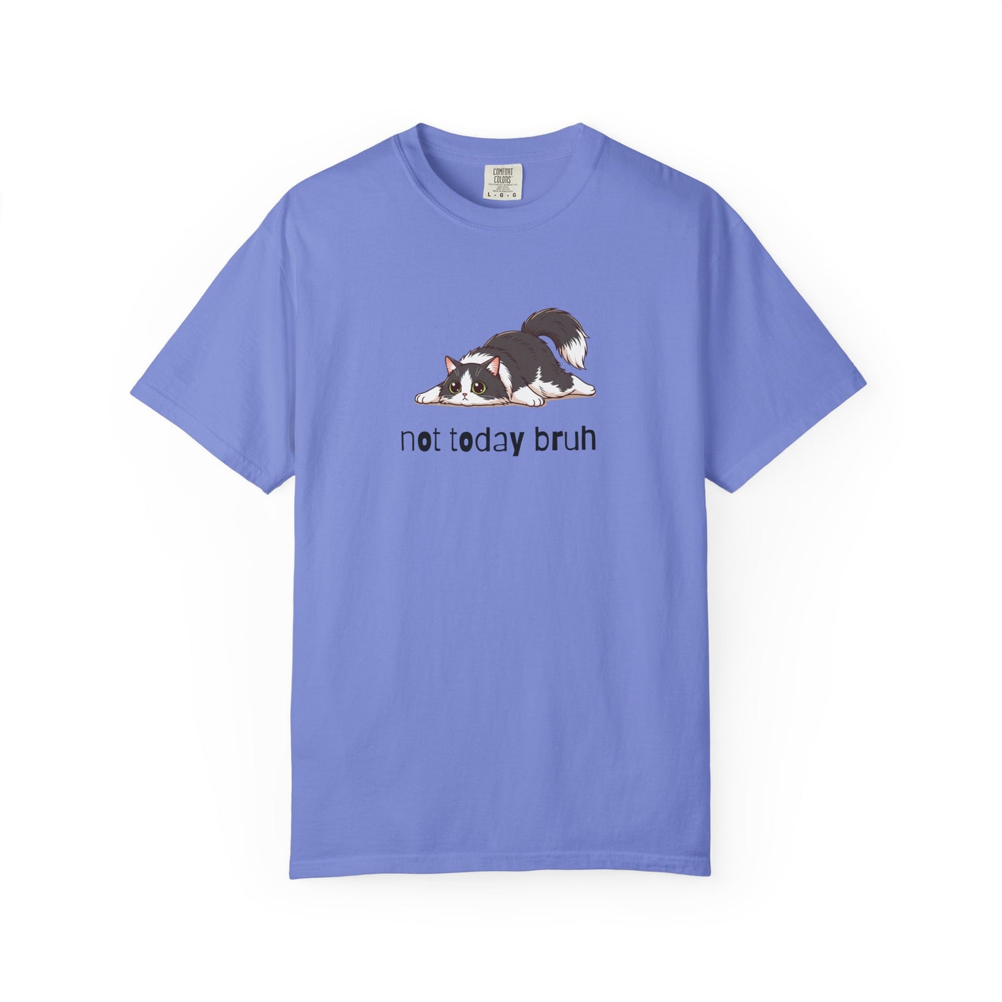 Long hair tuxedo cat Not Today Bruh T-Shirt
