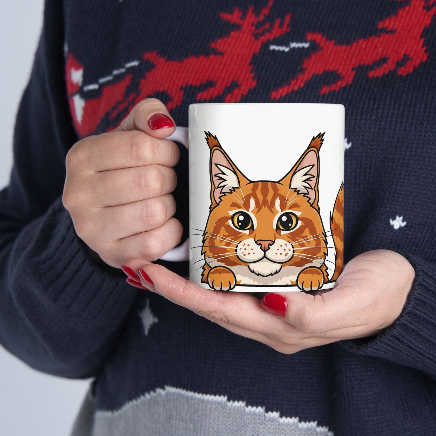 Maine Coon Peek-a-Boo Mug | Best Maine Coon Daddy Gift