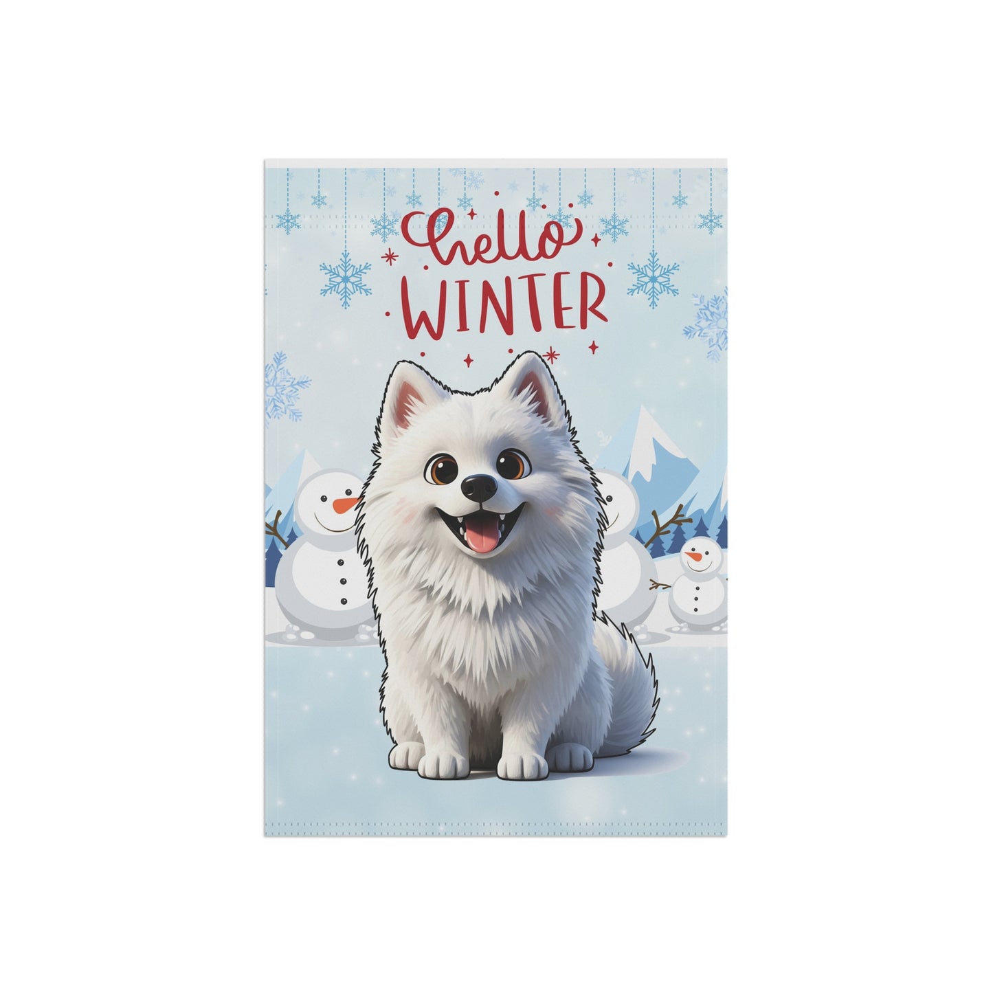 Samoyed Hello Winter Garden Banner