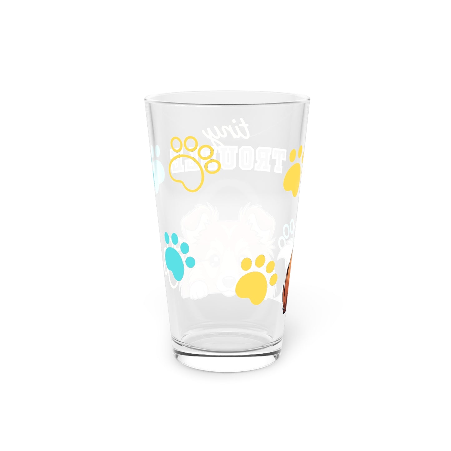 Sheltie Tiny Trouble Pint Glass