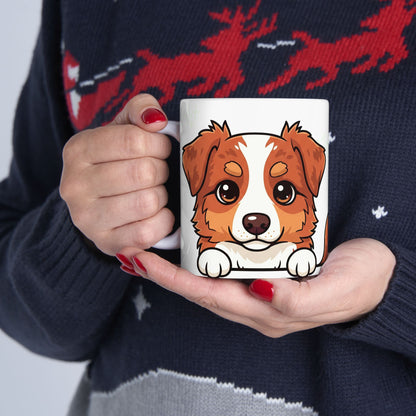 Australian Shepherd Peek-a-Boo Mug | Best Aussie Daddy Gift