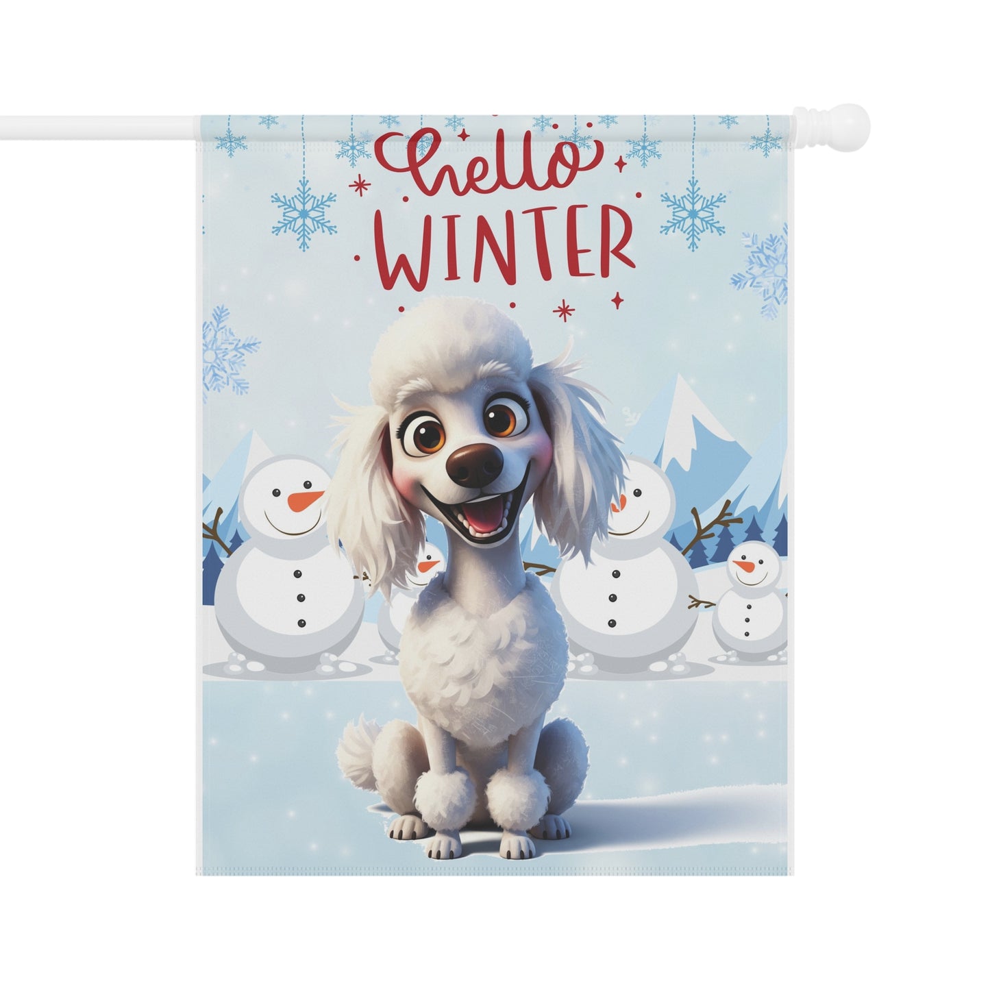 Poodle Hello Winter Garden Banner