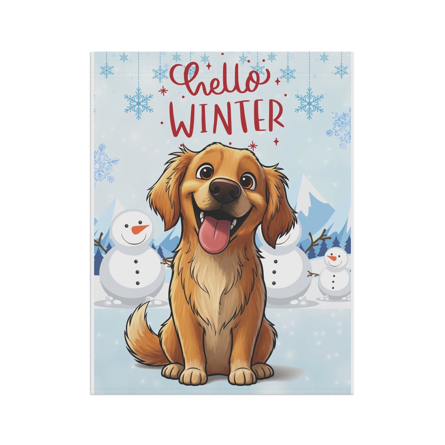 Golden Retriever Hello Winter Garden Banner