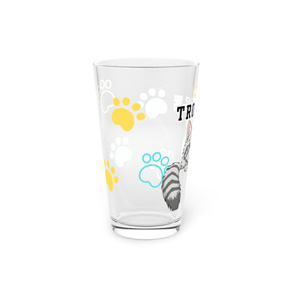 Long hair silver tabby cat Tiny Trouble Pint Glass