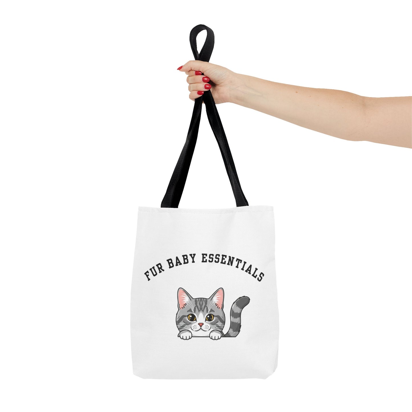 Short hair bi-color gray cat FurBaby Tote Bag