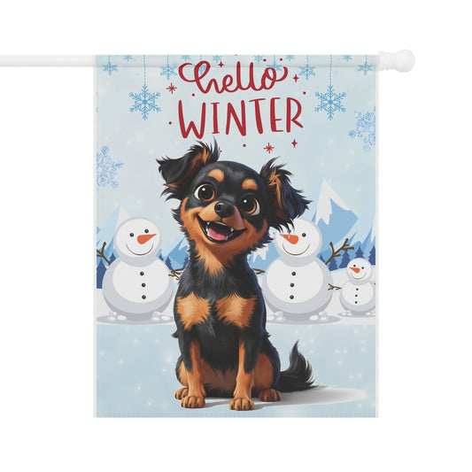 Chihuahua Hello Winter Garden Banner