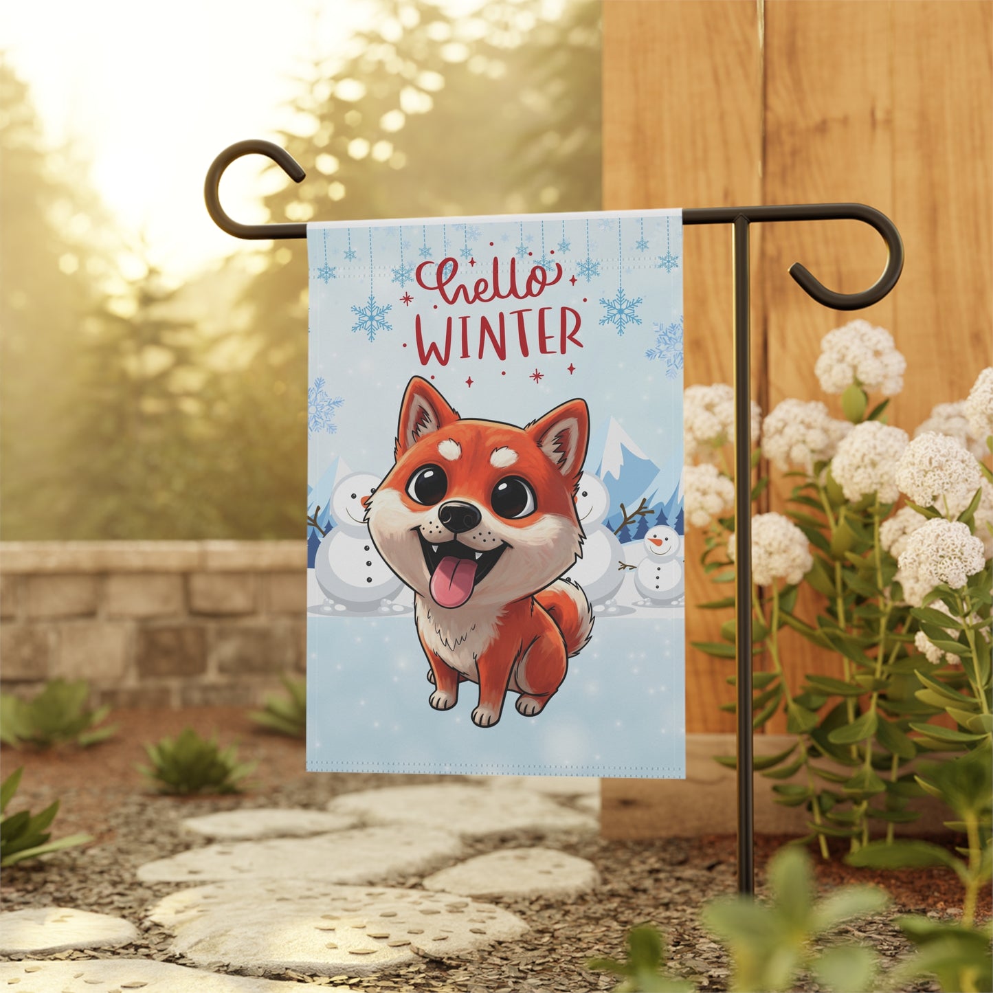 Shiba Hello Winter Garden Banner