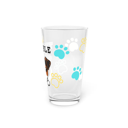 Jack Russell Tiny Trouble Pint Glass