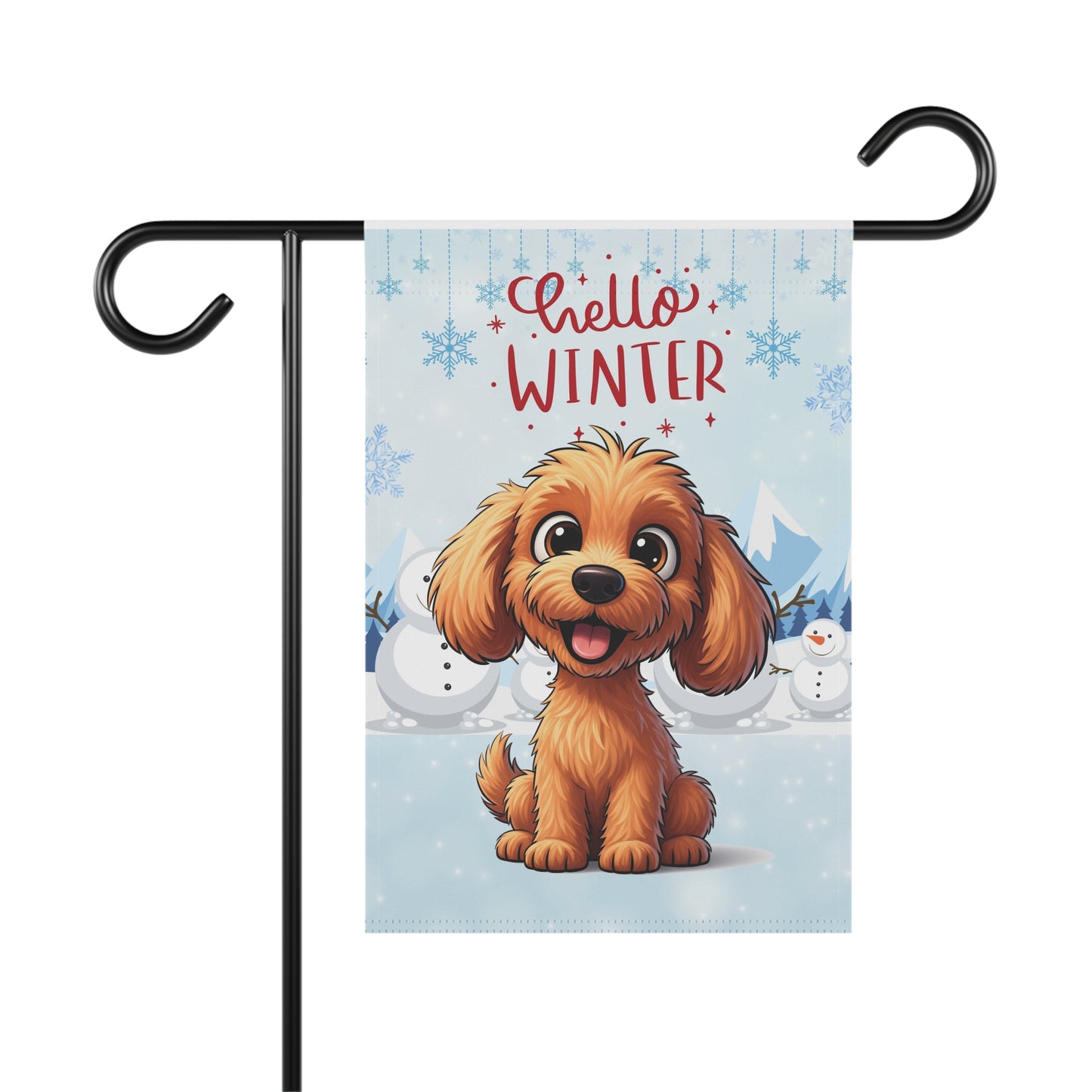 Doodle Hello Winter Garden Banner