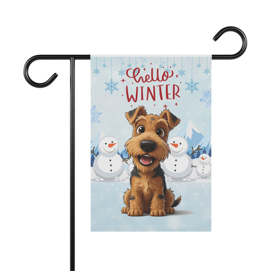 Welshie Hello Winter Garden Banner