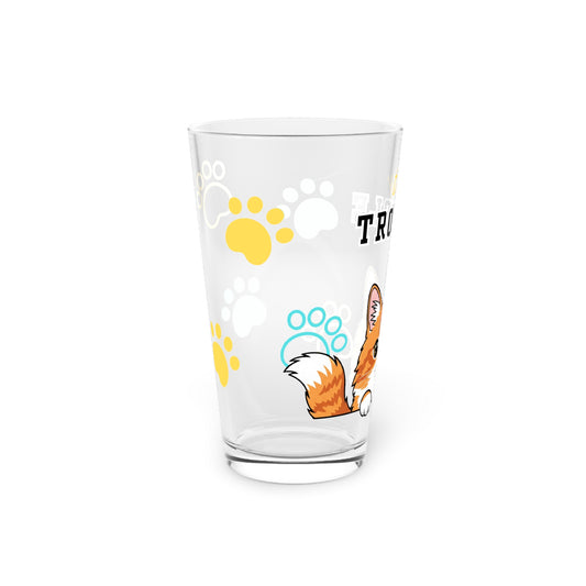 Long hair bi-color orange cat Tiny Trouble Pint Glass