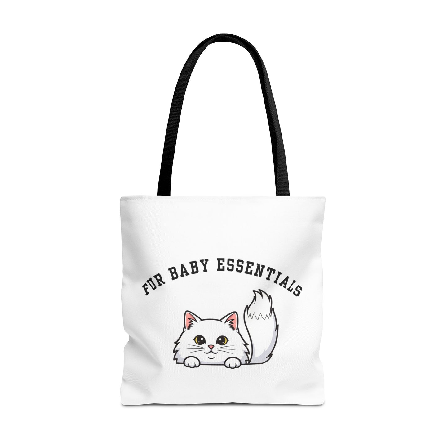 Long hair white cat FurBaby Tote Bag