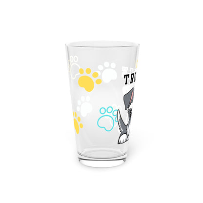 Schnauzer Tiny Trouble Pint Glass