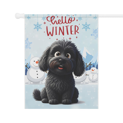 Doodle Hello Winter Garden Banner