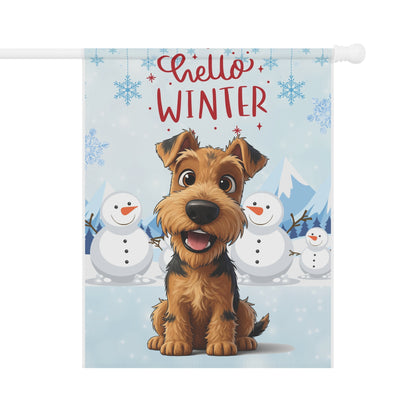 Welshie Hello Winter Garden Banner