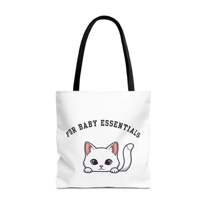 Short hair white cat FurBaby Tote Bag