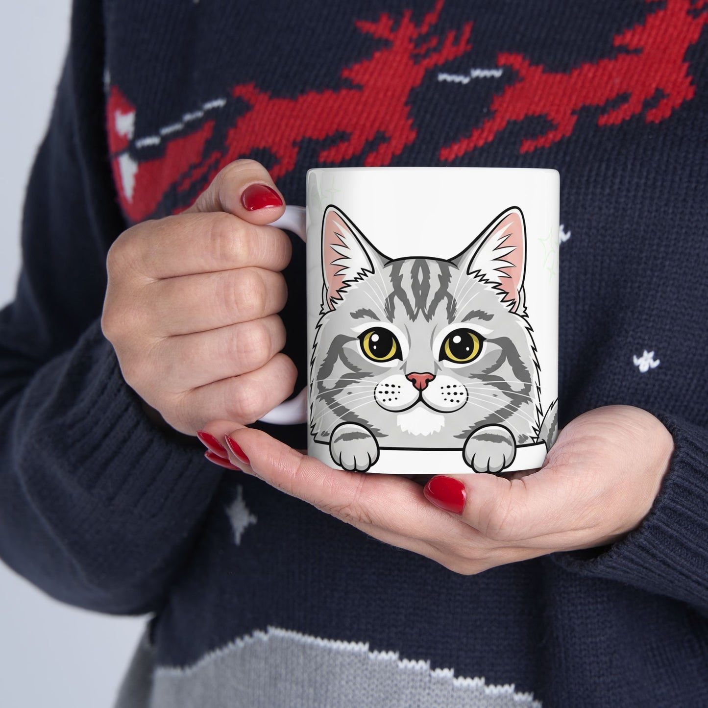 Cat Peek-a-Boo Mug | Best Cat Daddy Gift
