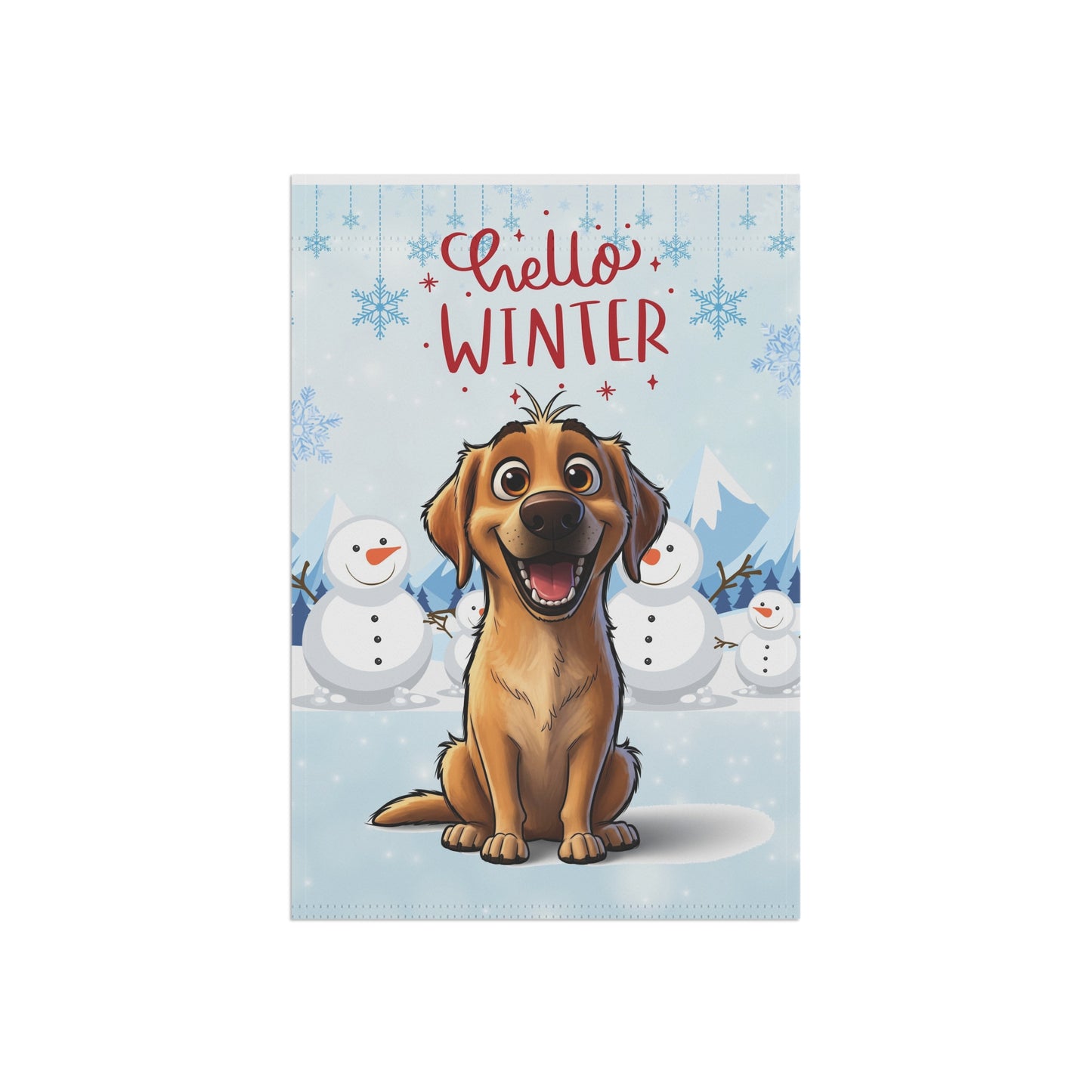 Labrador Hello Winter Garden Banner