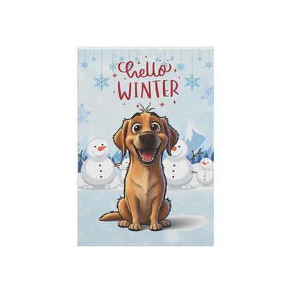Labrador Hello Winter Garden Banner
