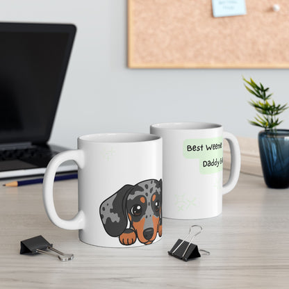 Dachshund Peek-a-Boo Mug | Best Weenie Daddy Gift