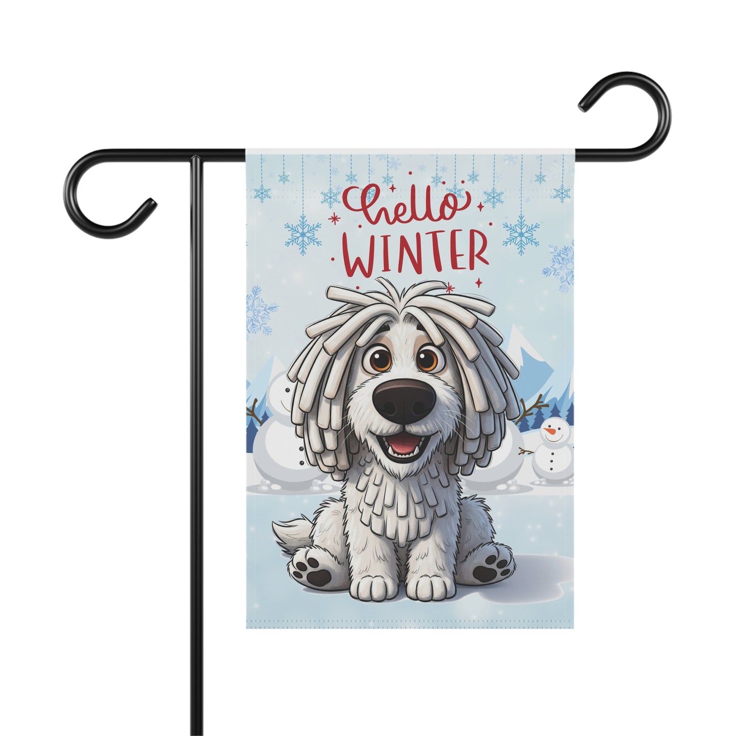 Komondor Hello Winter Garden Banner